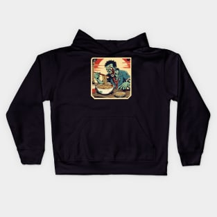 Zombie eat ramen Kids Hoodie